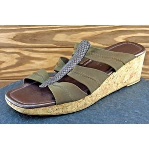 Donald J Pliner Size 10 M Brown Slide Leather Women Sandal Shoes Clare‎